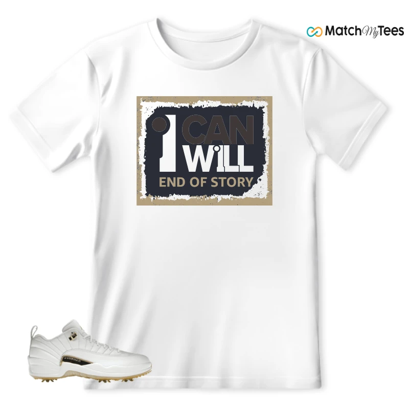 NIKE JORDAN 12 GOLF METALLIC GOLD SNEAKER Matching Tees t-shirt