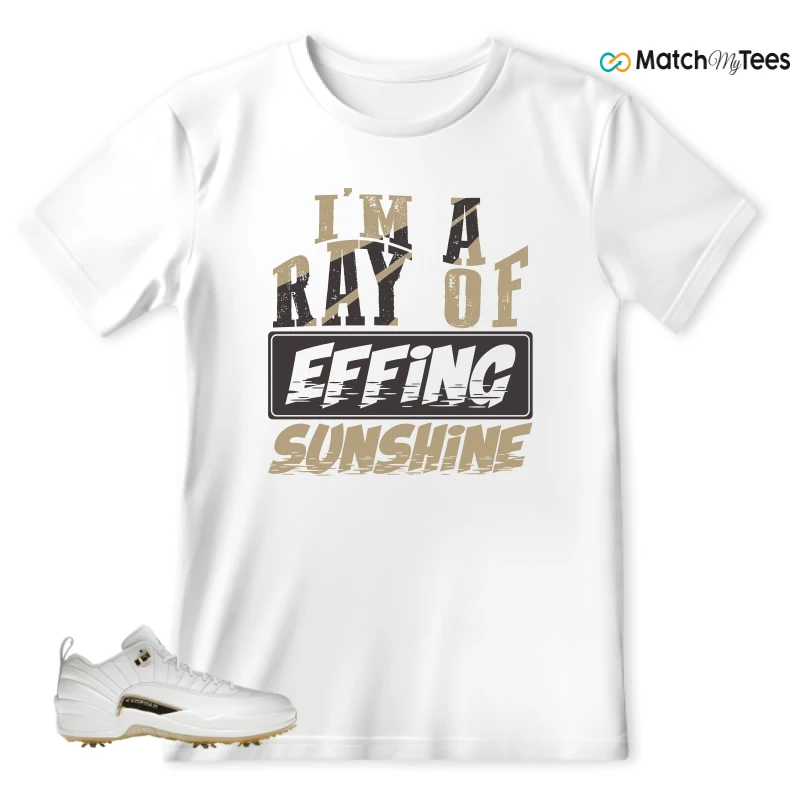NIKE JORDAN 12 GOLF METALLIC GOLD SNEAKER Matching Tees T-shirt for Men