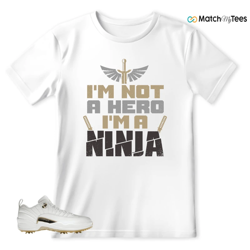 NIKE JORDAN 12 GOLF METALLIC GOLD SNEAKER Matching Tees t-shirt