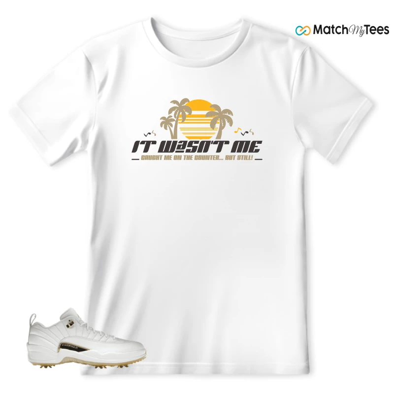 NIKE JORDAN 12 GOLF METALLIC GOLD SNEAKER Matching Tees t-shirt