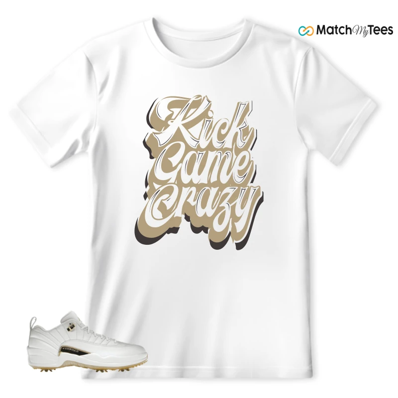 NIKE JORDAN 12 GOLF METALLIC GOLD SNEAKER Matching Tees t-shirt
