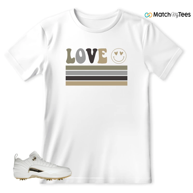 NIKE JORDAN 12 GOLF METALLIC GOLD SNEAKER Matching Tees t-shirt