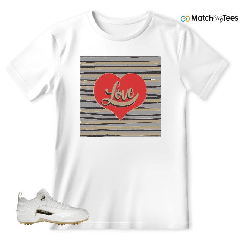 NIKE JORDAN 12 GOLF METALLIC GOLD SNEAKER Matching Tees t-shirt