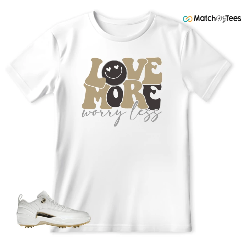 NIKE JORDAN 12 GOLF METALLIC GOLD SNEAKER Matching Tees t-shirt