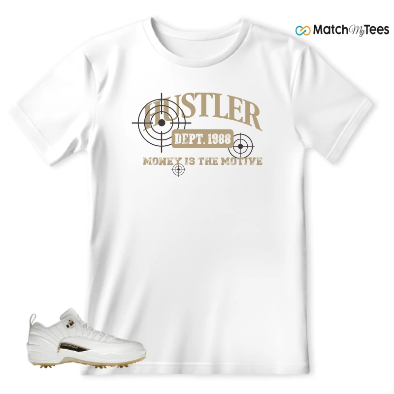 NIKE JORDAN 12 GOLF METALLIC GOLD SNEAKER Matching Tees t-shirt