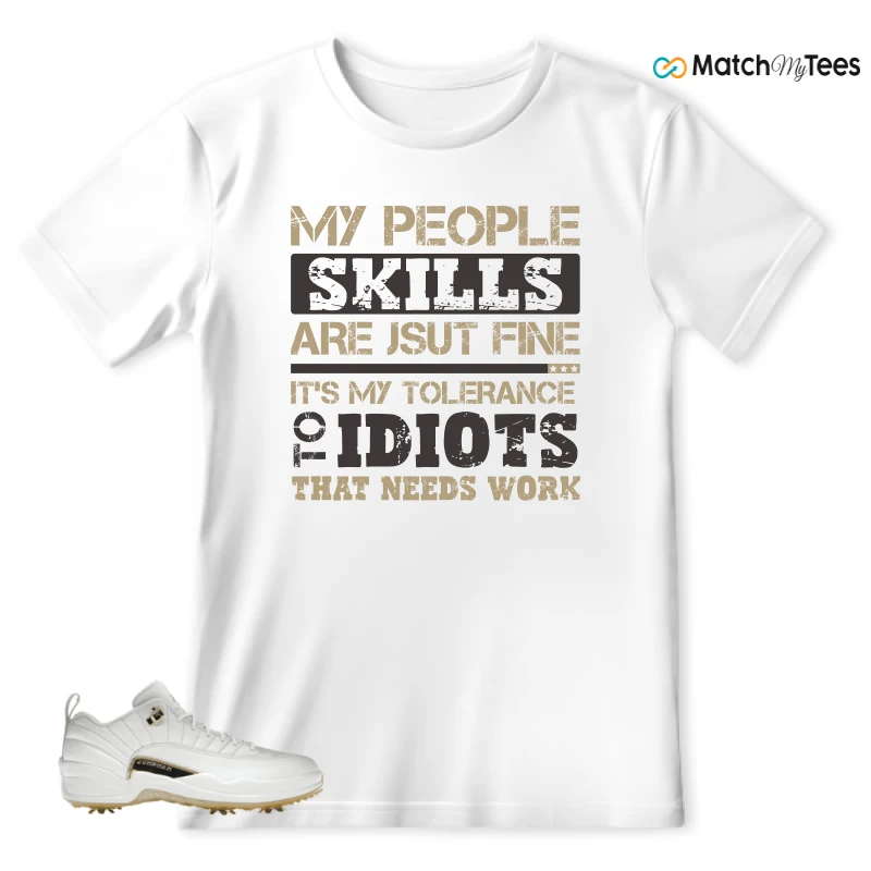 NIKE JORDAN 12 GOLF METALLIC GOLD SNEAKER Matching Tees t-shirt