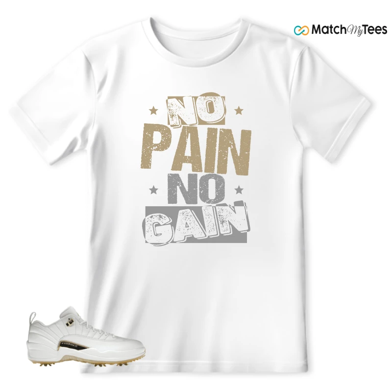 NIKE JORDAN 12 GOLF METALLIC GOLD SNEAKER Matching Tees t-shirt