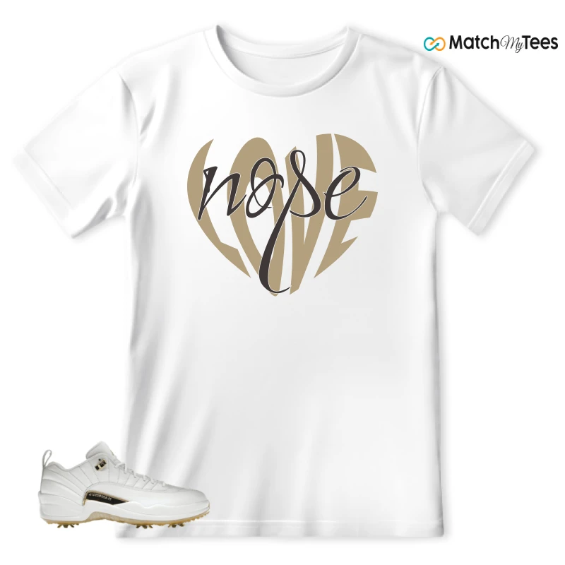 NIKE JORDAN 12 GOLF METALLIC GOLD SNEAKER Matching Tees t-shirt