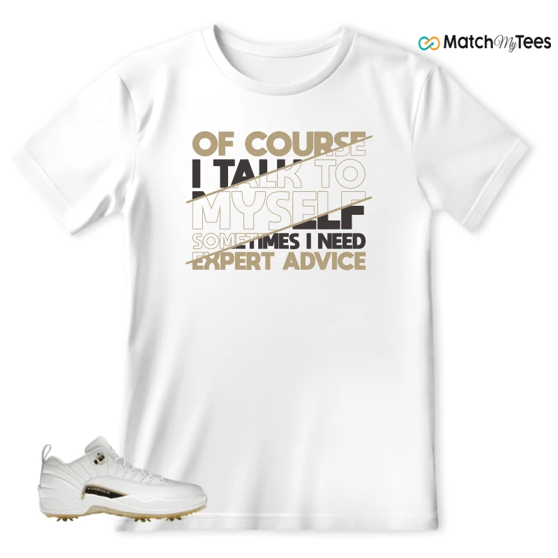NIKE JORDAN 12 GOLF METALLIC GOLD SNEAKER Matching Tees t-shirt