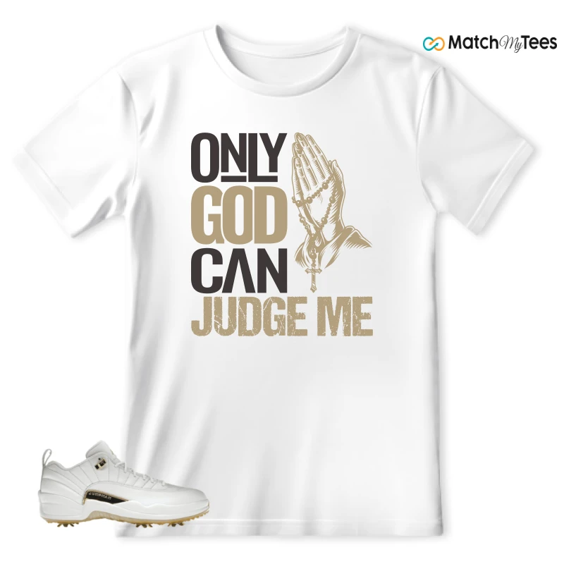 NIKE JORDAN 12 GOLF METALLIC GOLD SNEAKER Matching Tees t-shirt