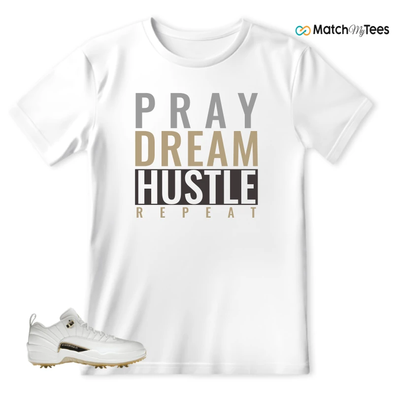 NIKE JORDAN 12 GOLF METALLIC GOLD SNEAKER Matching Tees t-shirt