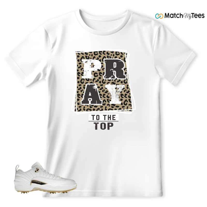 NIKE JORDAN 12 GOLF METALLIC GOLD SNEAKER Matching Tees t-shirt