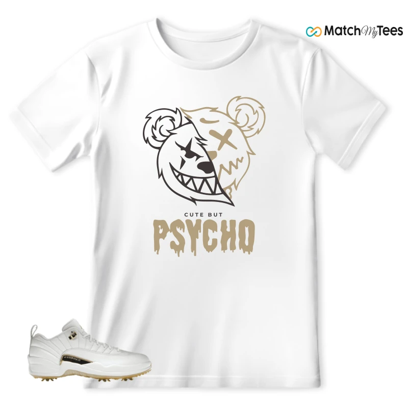 NIKE JORDAN 12 GOLF METALLIC GOLD SNEAKER Matching Tees T-shirt for Men