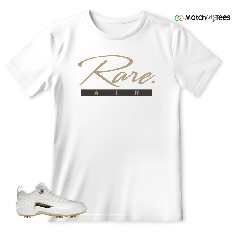NIKE JORDAN 12 GOLF METALLIC GOLD SNEAKER Matching Tees t-shirt