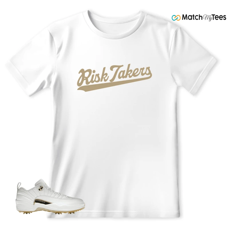 NIKE JORDAN 12 GOLF METALLIC GOLD SNEAKER Matching Tees t-shirt