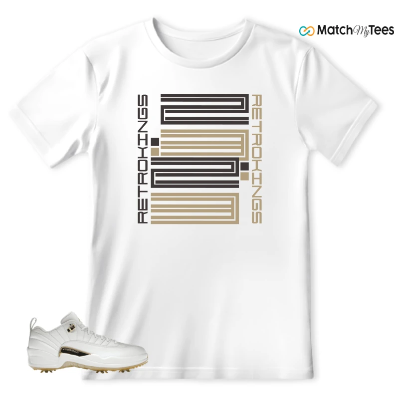 NIKE JORDAN 12 GOLF METALLIC GOLD SNEAKER Matching Tees t-shirt