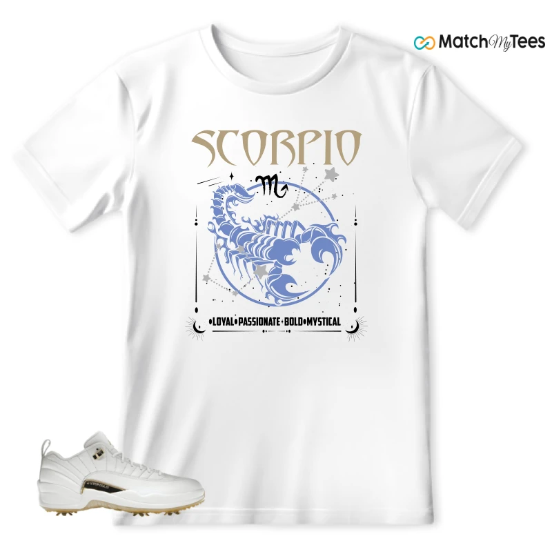 NIKE JORDAN 12 GOLF METALLIC GOLD SNEAKER Matching Tees T-shirt for Men