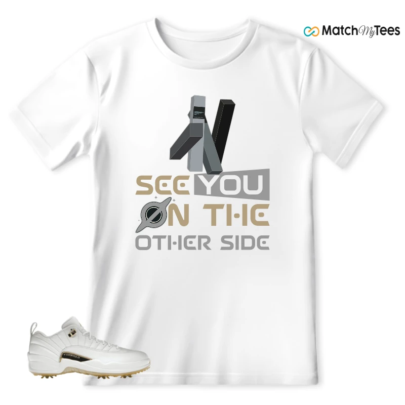 NIKE JORDAN 12 GOLF METALLIC GOLD SNEAKER Matching Tees t-shirt