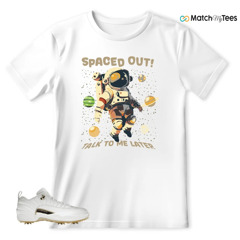 NIKE JORDAN 12 GOLF METALLIC GOLD SNEAKER Matching Tees t-shirt