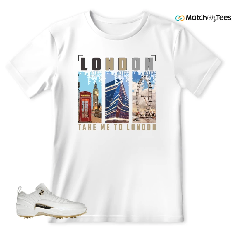 NIKE JORDAN 12 GOLF METALLIC GOLD SNEAKER Matching Tees t-shirt