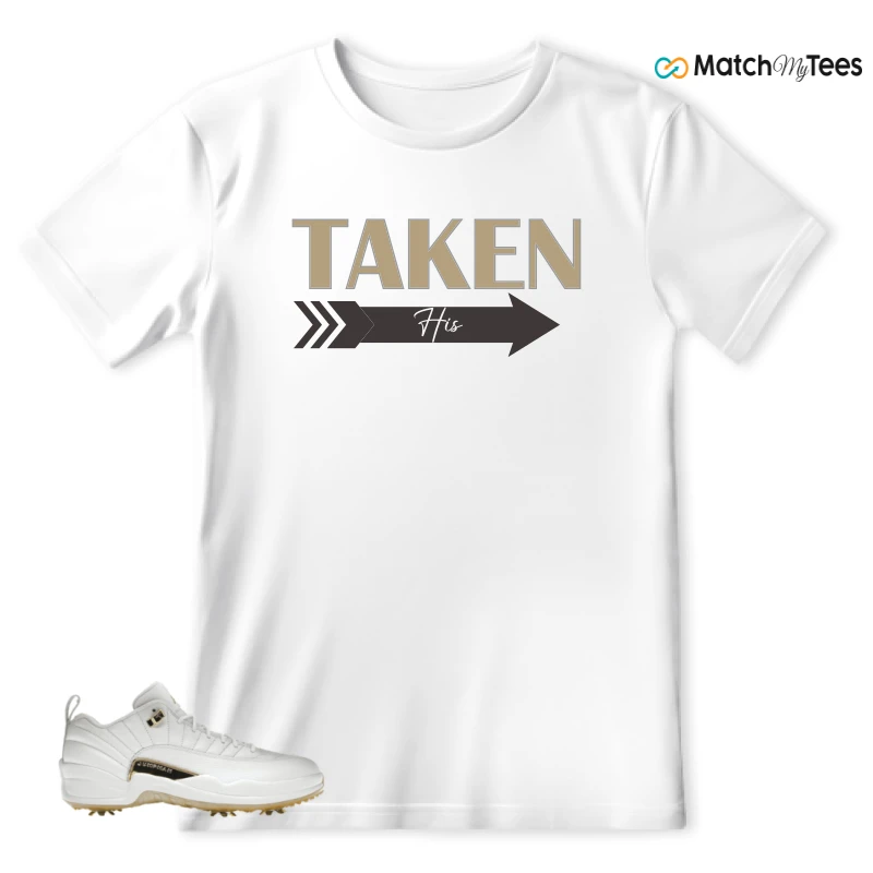 NIKE JORDAN 12 GOLF METALLIC GOLD SNEAKER Matching Tees t-shirt