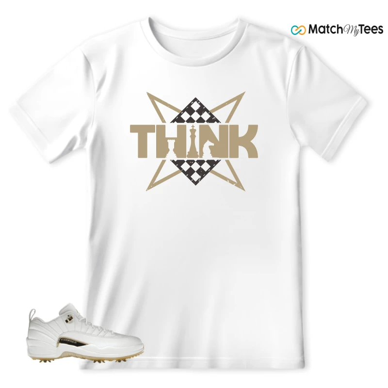 NIKE JORDAN 12 GOLF METALLIC GOLD SNEAKER Matching Tees T-shirt for Men