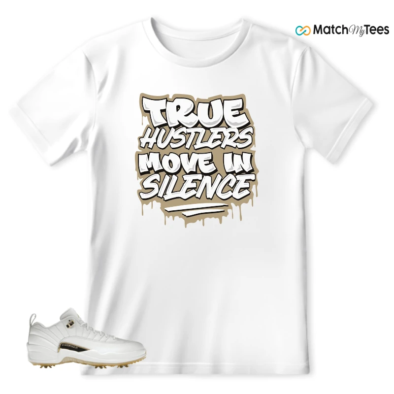 NIKE JORDAN 12 GOLF METALLIC GOLD SNEAKER Matching Tees t-shirt