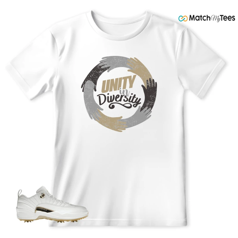 NIKE JORDAN 12 GOLF METALLIC GOLD SNEAKER Matching Tees T-shirt for Men