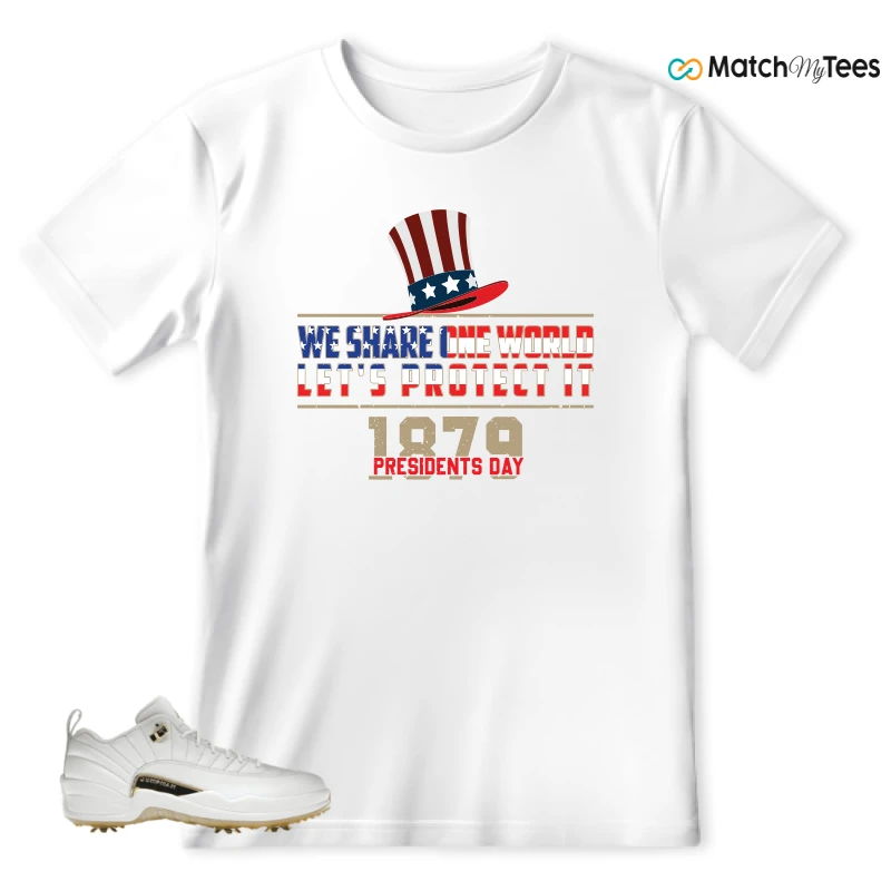 NIKE JORDAN 12 GOLF METALLIC GOLD SNEAKER Matching Tees t-shirt