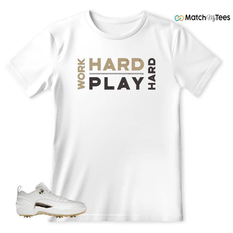 NIKE JORDAN 12 GOLF METALLIC GOLD SNEAKER Matching Tees t-shirt