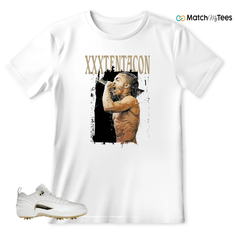 NIKE JORDAN 12 GOLF METALLIC GOLD SNEAKER Matching Tees t-shirt