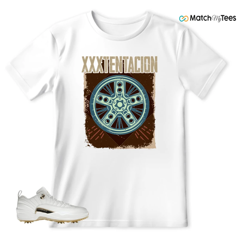 NIKE JORDAN 12 GOLF METALLIC GOLD SNEAKER Matching Tees t-shirt