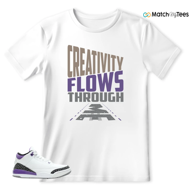 NIKE JORDAN 3 RETRO DARK IRIS (PS) SNEAKER Matching Tees t-shirt