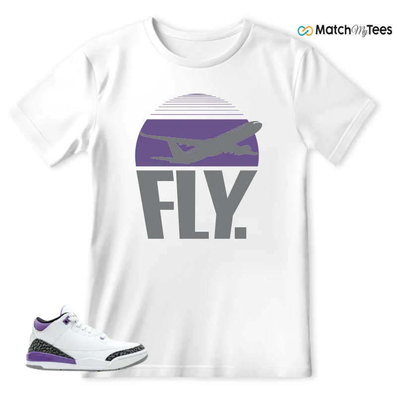 NIKE JORDAN 3 RETRO DARK IRIS (PS) SNEAKER Matching Tees t-shirt