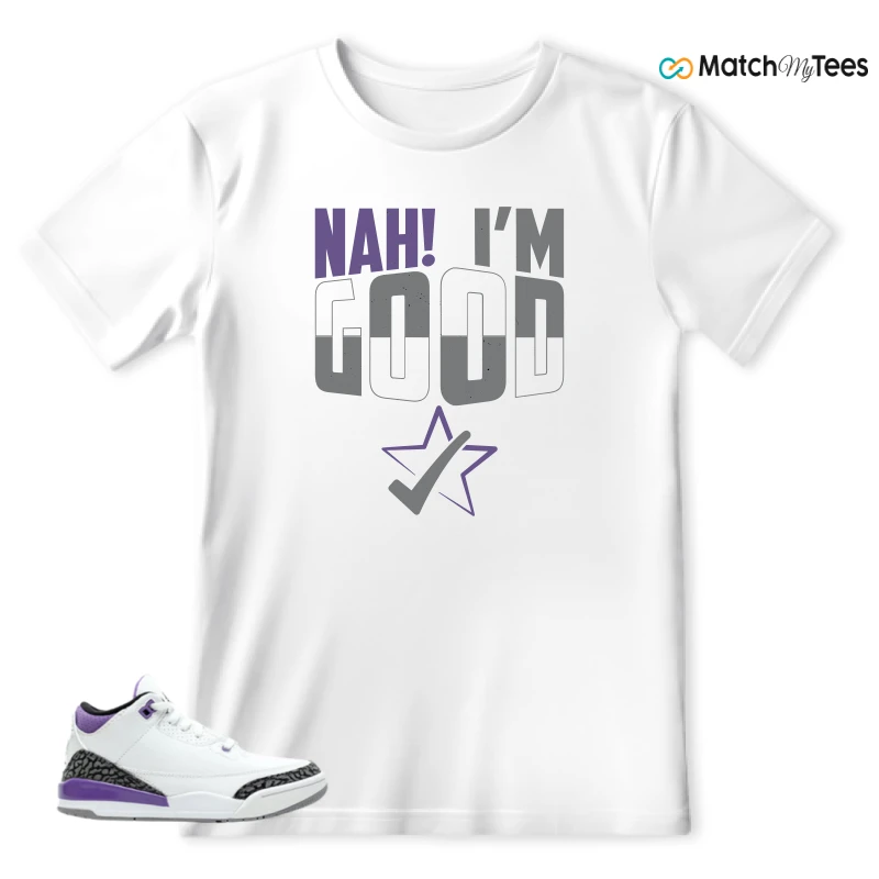 NIKE JORDAN 3 RETRO DARK IRIS (PS) SNEAKER Matching Tees t-shirt