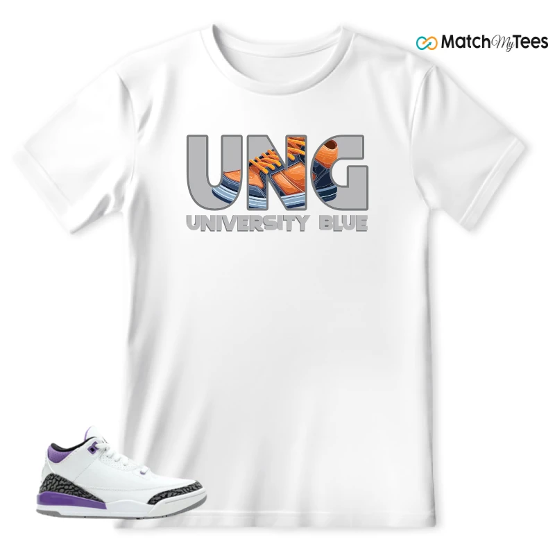 NIKE JORDAN 3 RETRO DARK IRIS (PS) SNEAKER Matching Tees t-shirt