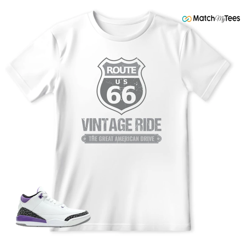NIKE JORDAN 3 RETRO DARK IRIS (PS) SNEAKER Matching Tees t-shirt