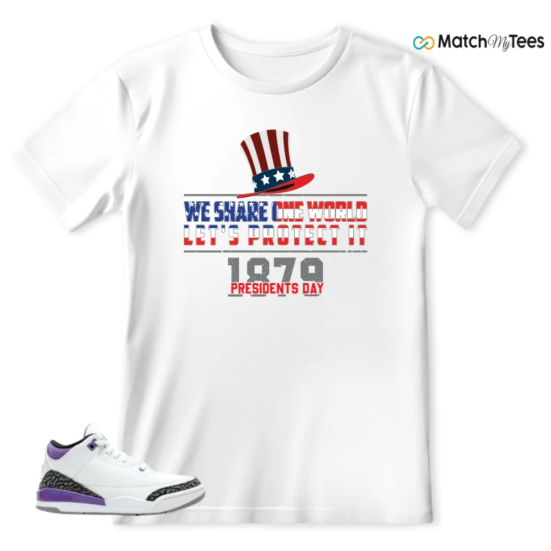 NIKE JORDAN 3 RETRO DARK IRIS (PS) SNEAKER Matching Tees t-shirt