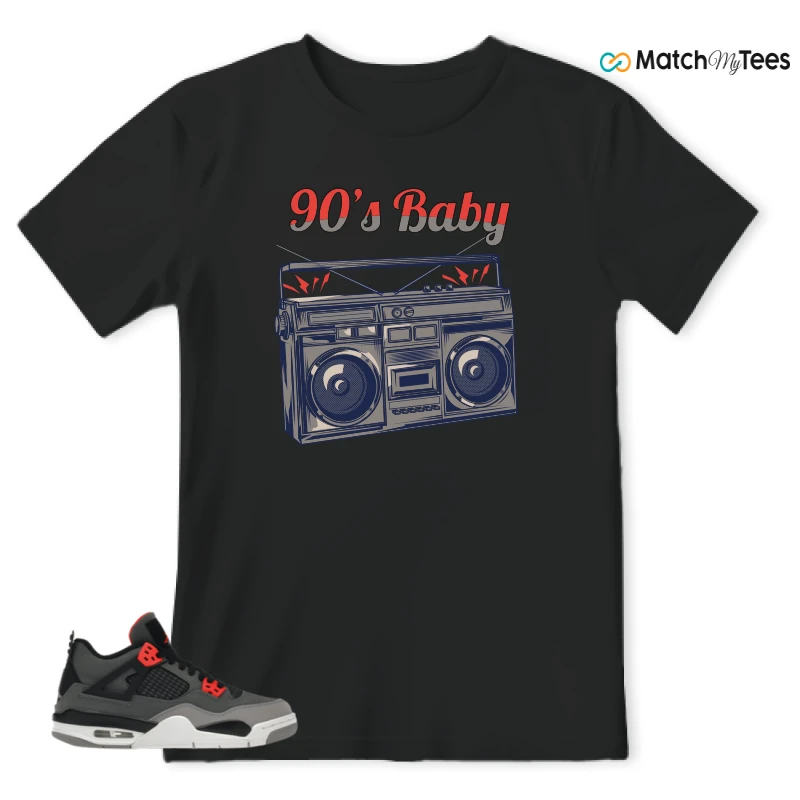 NIKE JORDAN 4 RETRO INFRARED (GS) SNEAKER Matching Tees t-shirt