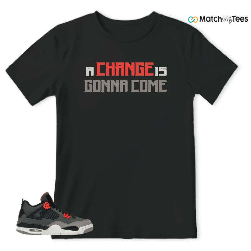 NIKE JORDAN 4 RETRO INFRARED (GS) SNEAKER Matching Tees t-shirt