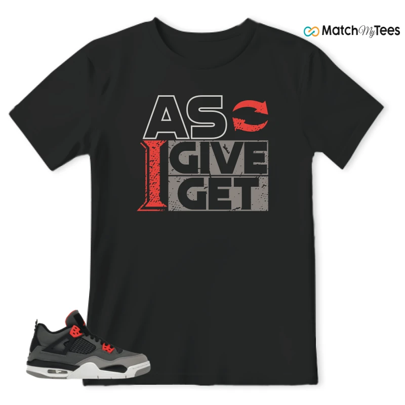 NIKE JORDAN 4 RETRO INFRARED (GS) SNEAKER Matching Tees t-shirt