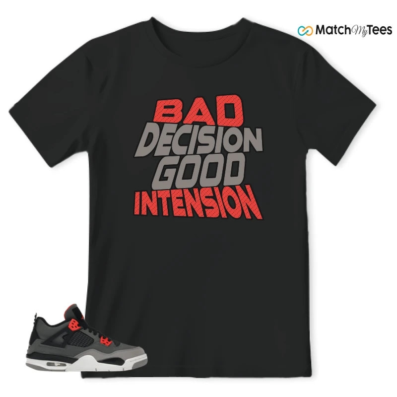NIKE JORDAN 4 RETRO INFRARED (GS) SNEAKER Matching Tees t-shirt