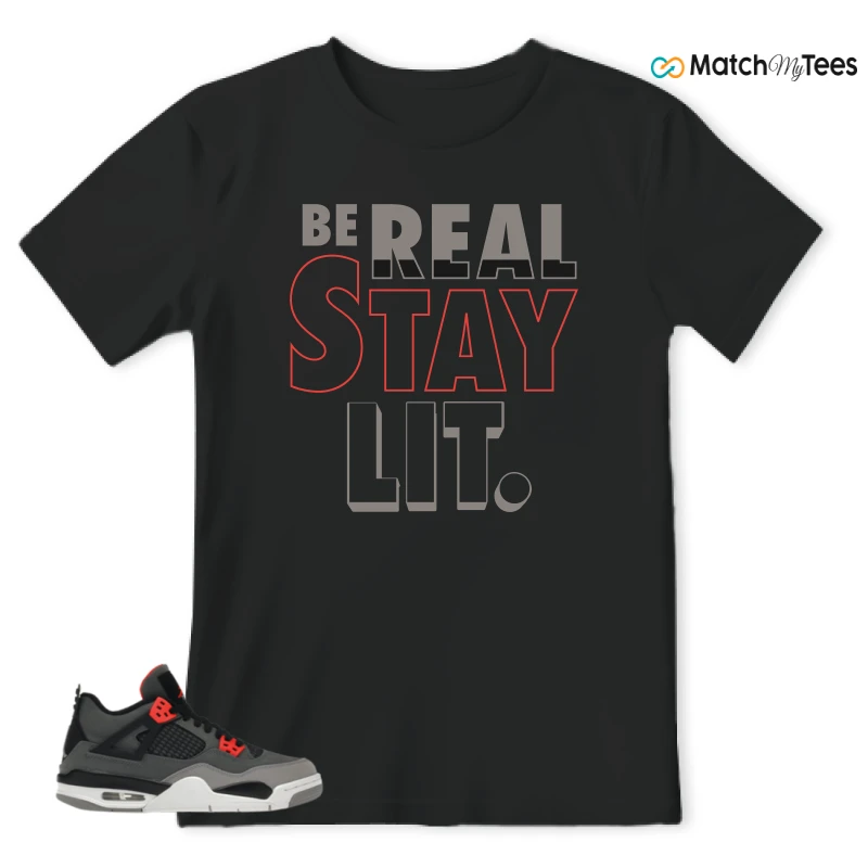 NIKE JORDAN 4 RETRO INFRARED (GS) SNEAKER Matching Tees t-shirt