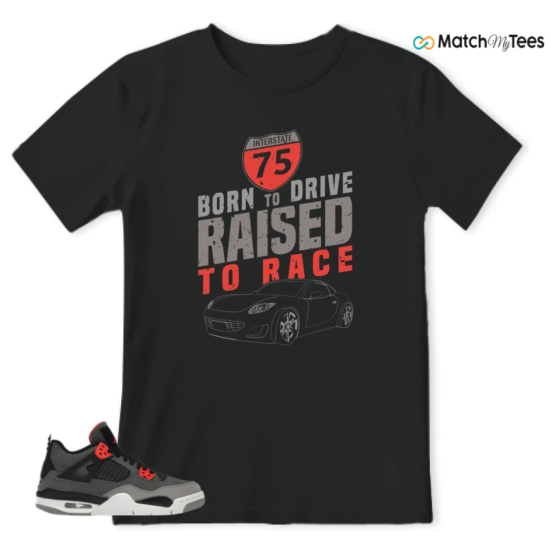 NIKE JORDAN 4 RETRO INFRARED (GS) SNEAKER Matching Tees t-shirt