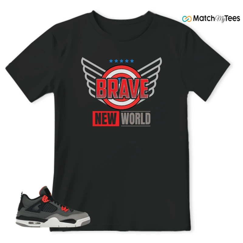 NIKE JORDAN 4 RETRO INFRARED (GS) SNEAKER Matching Tees t-shirt