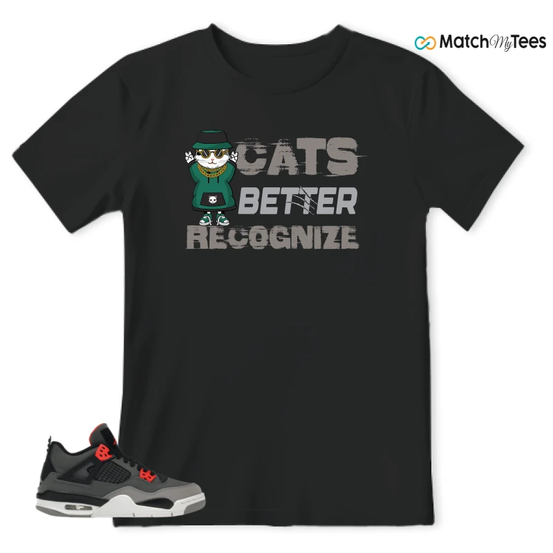 NIKE JORDAN 4 RETRO INFRARED (GS) SNEAKER Matching Tees t-shirt