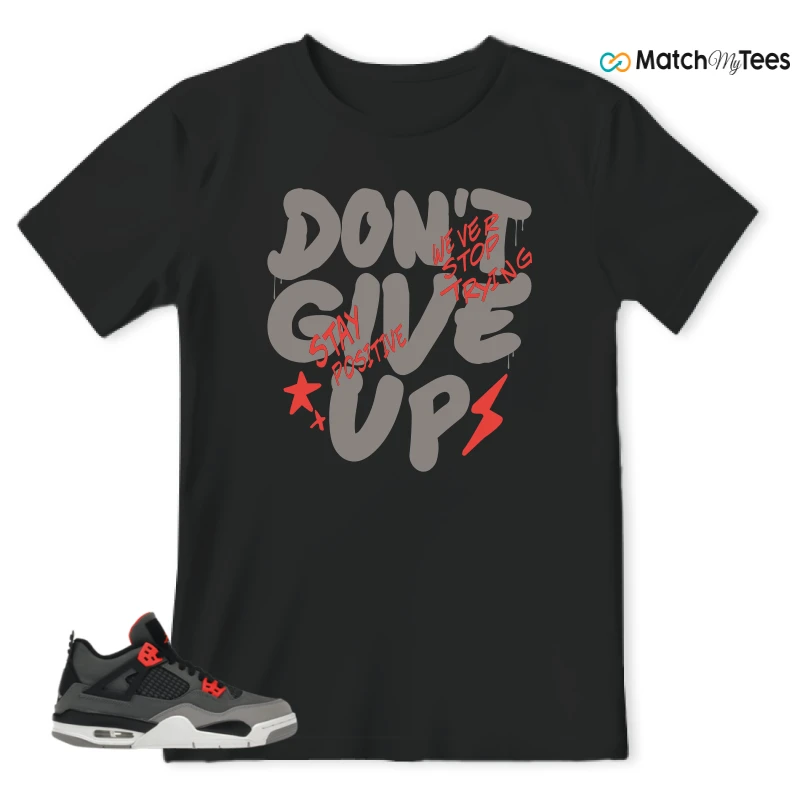 NIKE JORDAN 4 RETRO INFRARED (GS) SNEAKER Matching Tees t-shirt