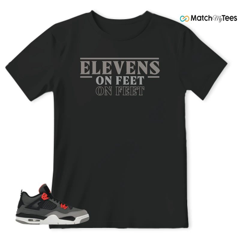 NIKE JORDAN 4 RETRO INFRARED (GS) SNEAKER Matching Tees t-shirt