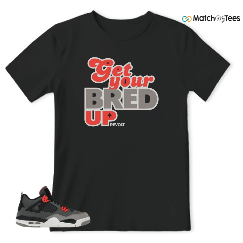 NIKE JORDAN 4 RETRO INFRARED (GS) SNEAKER Matching Tees t-shirt