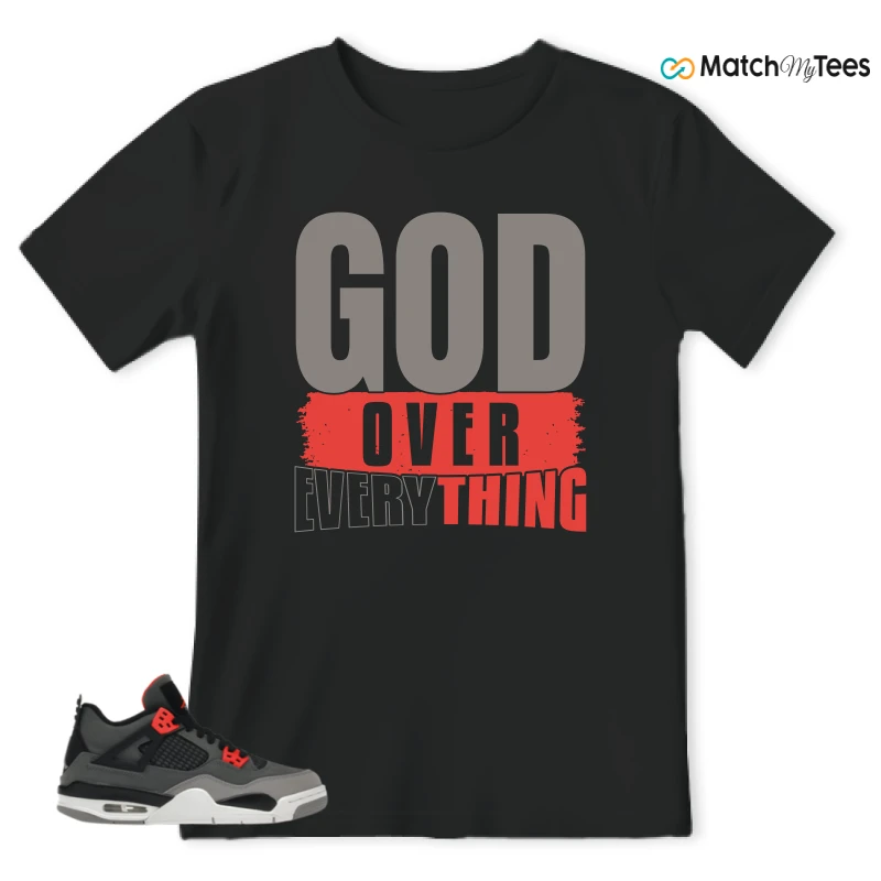 NIKE JORDAN 4 RETRO INFRARED (GS) SNEAKER Matching Tees t-shirt